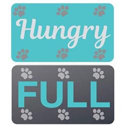 Pet Feeding Reminder Magnet - Did You Feed The Cat, Dog, Animals Reversible Fed Sign Medicine and Food Tracker (Hungry/Full)