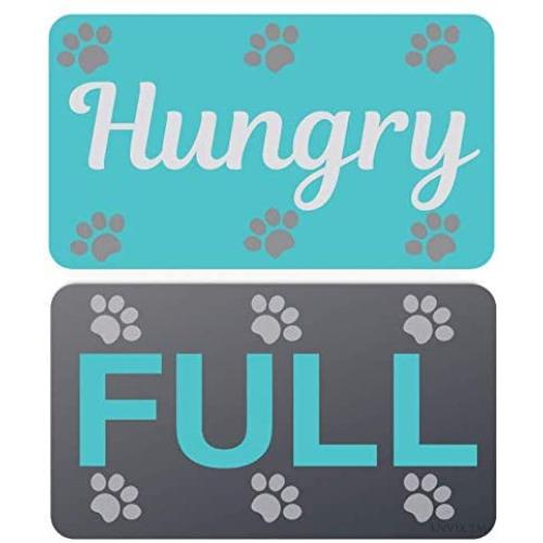 Pet Feeding Reminder Magnet - Did You Feed The Cat, Dog, Animals Reversible Fed Sign Medicine and Food Tracker (Hungry/Full)