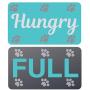 Pet Feeding Reminder Magnet - Did You Feed The Cat, Dog, Animals Reversible Fed Sign Medicine and Food Tracker (Hungry/Full)