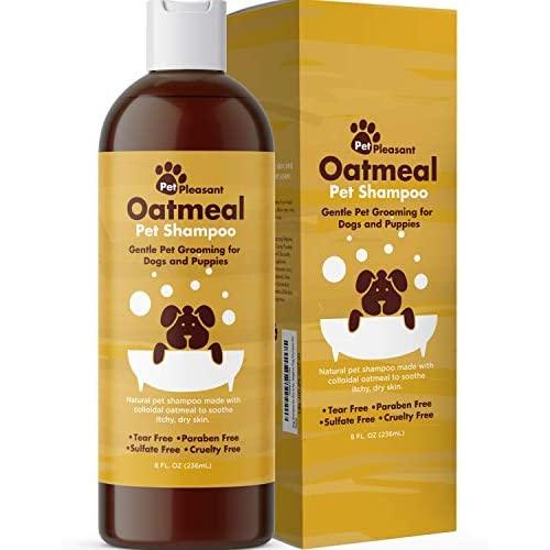 Natural Dog Shampoo for Dry Skin - Moisturizing Colloidal Oatmeal Dog Shampoo for Smelly Dogs and Dog Grooming Supplies - Natural Pet Shampoo for Dogs for Pet Odor and Dog Wash Puppy Supplies