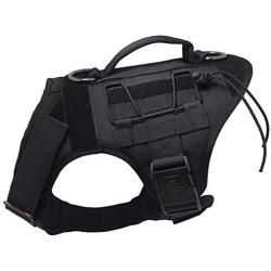 Mudinpet Tactical Dog Harness, Military Service Dog Vest for Small Medium Large Dogs, No Pull Escape-Proof Dog Utility Vest