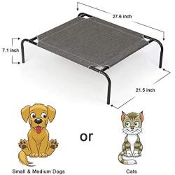 Terby Elevated Dog Bed Raised Cat Cot Portable Durable Pet Cooling Beds Washable Cover Dogs Den Indoor Outdoor Frames Lounger for Medium Small Breed Summer