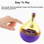 LZJDS Pet Fun Bowl Feeder Dog Cat Feeding Toys Pet Tumbler Leakage Food Ball Pets Supplies,Blue,S