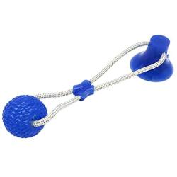 Feilifan Pet Molar Bite Toy, Multifunction Interactive Self-Playing Rubber Ball Toy with Suction Cup Molar Chew Toy Cleaning Teeth for Dogs (Green/Blue, 1 Pack)