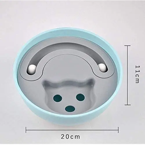 ZHAS Cat Food Bowl,Pet Interaction, Puzzle, stuffy Toy, Tumbler, bite-Resistant bowlblue_25x25x3cm ZHAS Cat Food Bowl,Pet Interaction, Puzzle, stuffy Toy, Tumbler, bite-Resistant bowlblue_25x25x3cm