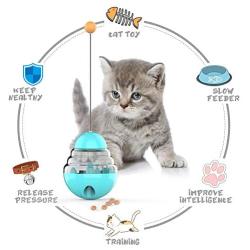 PAOPO Cat Slow Feeder Ball,Cat Food Dispenser Slow Eating Interactive Cat Toy Ball Detachable Tumbler Shaped Pet Treat Ball