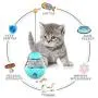 PAOPO Cat Slow Feeder Ball,Cat Food Dispenser Slow Eating Interactive Cat Toy Ball Detachable Tumbler Shaped Pet Treat Ball