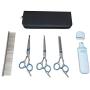 Sonnyridge Professional Grade Stainless Steel Grooming Scissors for Dogs or Cats - Grooming Scissors Kit Includes Staight, Curved, Thinning Scissors with Comb and a 3 Grinding Port Nail Filer