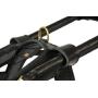 Dean and Tyler Guide Brass Hardware Leather Dog Harness, Black/Reflective, Medium - Fits Girth: 25-Inch to 31-Inch, Chest Size: 22-Inch