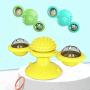 ocijf179 Cat Toy Three-Headed Windmill Cat Toy Turntable Scratching Rubbing Brushing Pet Supplies - Blue