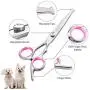 Dog Grooming Scissors Kit with Safety Round Tip, 7 in 1 Heavy Duty Stainless Steel Pet Grooming Scissors Set -Thinning Straight Curved Shears and Comb for Long Short Hair for Dog Cat Pet
