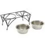 PetRageous 12112SS Moon Metal Non Slip Dog Diner, Black, 3.5-Cup Capacity, Two Dishwasher Safe Bowls, 6.10-Inch Tall Feeder, for Medium and Large Dogs and Cats PetRageous 12112SS Moon Metal Non Slip Dog Diner, Black, 3.5-Cup Capacity, Two Dishwasher Safe Bowls, 6.10-Inch Tall Feeder, for Medium and Large Dogs and Cats