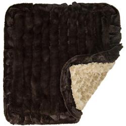 Bessie and Barnie Camel Rose/ Godiva Brown Luxury Ultra Plush Faux Fur Pet, Dog, Cat, Puppy Super Soft Reversible Blanket (Multiple Sizes), XS - 20'' x 20''