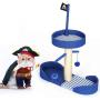 HONGGE Cat Tree, Pirate Ship Cat Tower Sisal Scratching Posts Dangling 2 Ball 75x65x26cm
