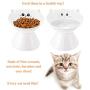 Lollimeow Ceramic Raised Cat Bowls, Elevated Food or Water Bowls, Stress Free, Backflow Prevention, Dishwasher and Microwave Safe, Lead & Cadmium Free