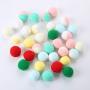 Krimo Pet Supplies, 1.8 Inches Diameter Pet Plush Ball Toys for Cats and Kittens, 1 Pc Handmade Colorful Eco-Friendly Cat Wool Balls, Color Random
