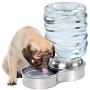 Waterer Stainless Steel Pet Dog Cat Water Fountain Bowl