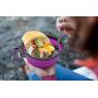 KIQ Pop-up Dog Bowl & Pet Bowl Collapsible Travel Silicone Camping/Hiking/Walking Crate Dish Bowl with Carabiner Clip [2 Cup Set] Travel-Size Folding Dog Portable (Pink/Purple, Large)