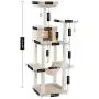 PAWZ Road Cat Tree 60 Inches Multilevel Cat Towers with Luxury Condos,Fully Wrapped Sisal Scratching Post,Plush Hammock and Dangling Balls