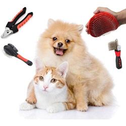 LUVpet CPC 4 Pcs. Impressive Pet Grooming & Deshedding Tool Kit, Dog Deshedding Brushes, Safe Nail Clippers for Dogs, Cats, Effective Pet Nail Clippers and Trimmer for Dog & Cat with Long & Short Fur