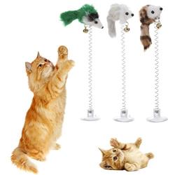 S-D-A 1/3Pcs Pet Cat Toys Elastic Feather False Mouse Toys Cat Kitten Interactive Cat Scratcher Teaser Pet Products for Cat Supplies