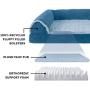 Furhaven Pet Dog Bed - Cooling Gel Memory Foam Faux Fleece and Chenille Soft Woven Traditional Sofa-Style Living Room Couch Pet Bed with Removable Cover for Dogs and Cats