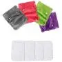 Luxja Reusable Female Dog Diapers with Extra Detachable Diaper Pads (Pack of 4), Washable Wraps for Female Dog (Gray + Green + Purple + Rose Red), M
