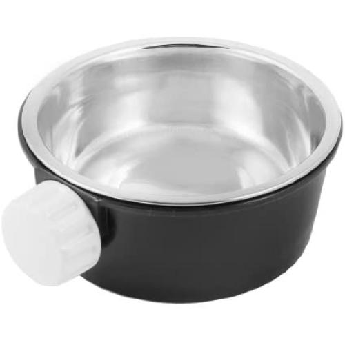 Jardin 2-in-1 Round Food/Water Feeding Dish/Bowl for Pets, Black