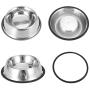 Inscape Data 2 Pack Dog Bowl Stainless Steel Dog Food and Water Bowls Pet Feeder Bowls with Spoons, Non-Slip Rubber Base - Easy to Clean