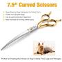 JASON 7.5'' Curved Dog Grooming Scissors, Cats Grooming Shears Pets Trimming Kit for Right Handed Groomers, Sharp, Comfortable, Light-Weight Shear