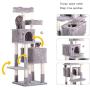 Hey-brother 60 inches Multi-Level Cat Tree Condo Furniture with Sisal-Covered Scratching Posts, 2 Plush Condos, 2 Plush Perches, for Kittens, Cats and Pets