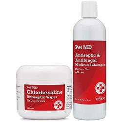 Pet MD Medicated Wipes and Shampoo Bundle