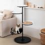 SPRICHIC Cat Activity Play Tree - Handmade 50 inch Extra Large Metal Frame Cats Tower Paradise with Perches Window Scratching Pad and Feed Bowls