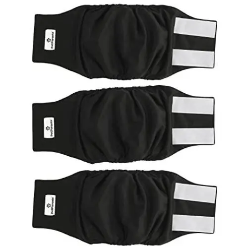 Pet Parents Premium Washable Dog Belly Bands (3pack) of Male Dog Diapers, Dog Marking Male Dog Wraps, High Absorbing Belly Band for Male Dogs Color: Black, Size: Extra Large Dog Belly Band