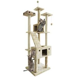 Furhaven Pet - Tiger Tough Tall Cat Tree Entertainment Playground Furniture for Cats & Kittens - Multiple Styles & Colors