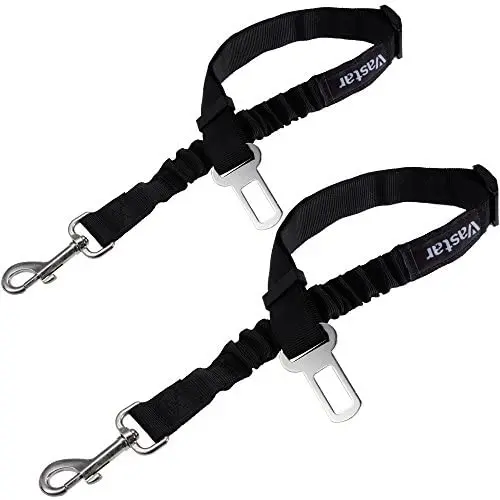 Vastar Dog Seat Belt Harness, 2 Packs Pet Dog Seat Belt Leash Adjustable Dog Cat Safety Leads Harness, Vehicle Car Seatbelt Harness for Pets with Elastic Nylon Bungee Buffer for Shock Attenuation Vastar Dog Seat Belt Harness, 2 Packs Pet Dog Seat Belt Leash Adjustable Dog Cat Safety Leads Harness, Vehicle Car Seatbelt Harness for Pets with Elastic Nylon Bungee Buffer for Shock Attenuation