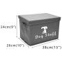 Morezi Large Dog Toys Storage Box 15''x10'' inch Canvas Storage Basket Bin Organizer with Lid - Perfect Collapsible Bin for Organizing Dog Cat Toys and Accessories