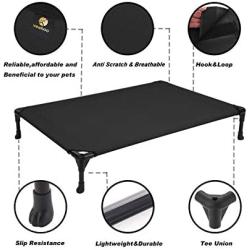 Veehoo Elevated Dog Bed, Portable Raised Pet Cot, Sturdy & Breathable Mat, Durable Textilene Mesh Fabric, No-Slip Feet, Indoor or Outdoor Use