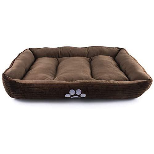 Petper Pet Self-Warming Bed, Dog Sofa Bed Paw Print