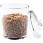 mDesign Tall Plastic Pet Storage Canister Jar with Lid - Holds Cat/Kitten Food, Treats, Toys, Medical, Dental and Grooming Supplies - Medium - 3 Pack - Clear