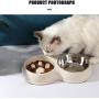 Tineer Double Pet Dog Slow Feeder Bowl,Stainless Steel Anti-choke Puppy Food and Water Feeder for Dog Cats