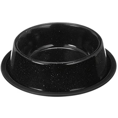Neater Pet Brands - Camping Style Pet Bowl - Enamel Ware Blue Black Granite Colors - Dog Cat No Tip Skid Bowls