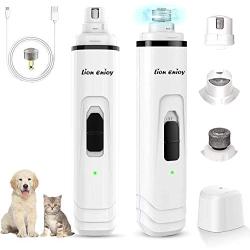 Lion Enjoy Pet Dog Nail Grinder USB Charging Electric Trimmer Clipper Paws Grooming & Smoothing for Small Medium Large Dogs Cats