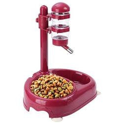 Pet Standing Water Dispenser Bowl- Multifunctional Automatic,Feeder for Dog and Cat Height Adjustable 450ml Water Bottle,Automatic Standing Water Dispenser, Detachable Pole Self-Feeder