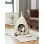 PawsMark Natural Willow Pet Sleeping Bed, Cave, Basket for Dog or Cats with Cushion, White (QI003681) PawsMark Natural Willow Pet Sleeping Bed, Cave, Basket for Dog or Cats with Cushion, White (QI003681)