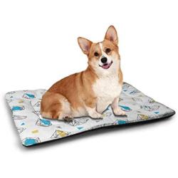 Pet Mats for Dogs Abstract Comfortable Soft Pet Cushion Geometric Composition with Different Colored Squares Striped Dotted Rhombus Grey Purple White
