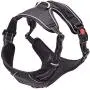 Happy Paws No-Pull Pet Harness with 2 Leash Clips, Adjustable Soft Padded Dog Vest, Reflective No-Choke Pet Oxford Vest with Easy Control Handle- Black Color