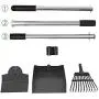 Dog Pooper Scooper for Large Dogs, 3 Pack Adjustable Long Handle Metal Tray, Rake and Spade Poop Scoop with Bin for Pet Waste Removal, No Bending Clean Up for Medium and Large Dogs