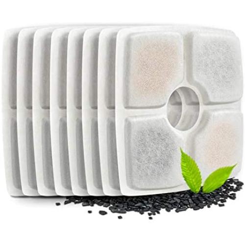 Veken 8 Pack Replacement Filters for Automatic Pet Fountain Cat Water Fountain Dog Water Dispenser
