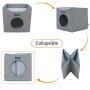 JESPET Foldable Cat Condo, Cat Cube House & Sleepping Bed with Lying Surface and 2 Reversible Cushions, Cat Hiding Place, Cat Cave, Linenette Fabric, Felt and Engineered Wood, Scratch Resistant
